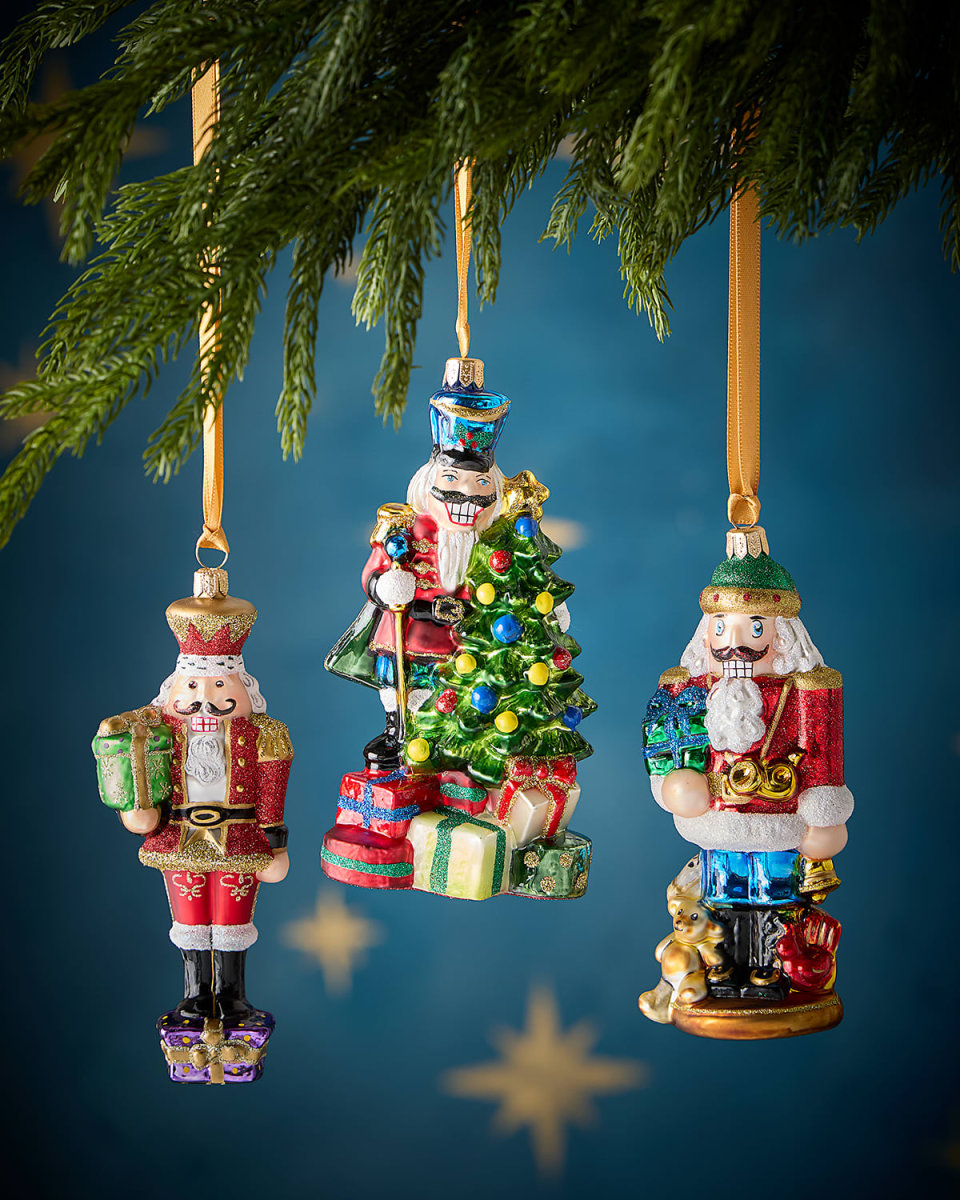 Assorted Nutcrackers Christmas Ornaments, Set of 3
